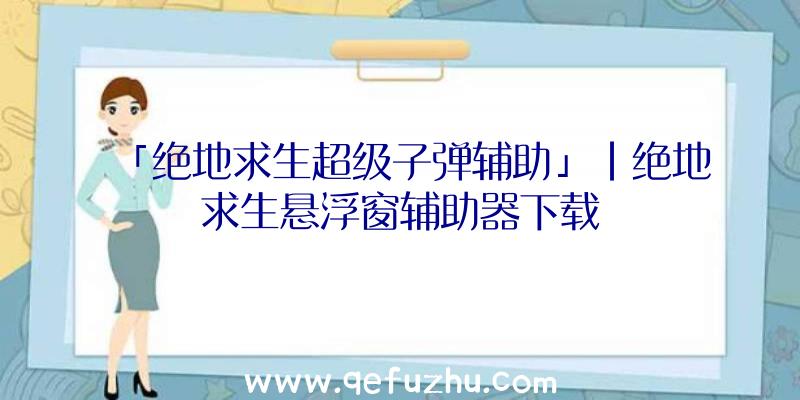 「绝地求生超级子弹辅助」|绝地求生悬浮窗辅助器下载